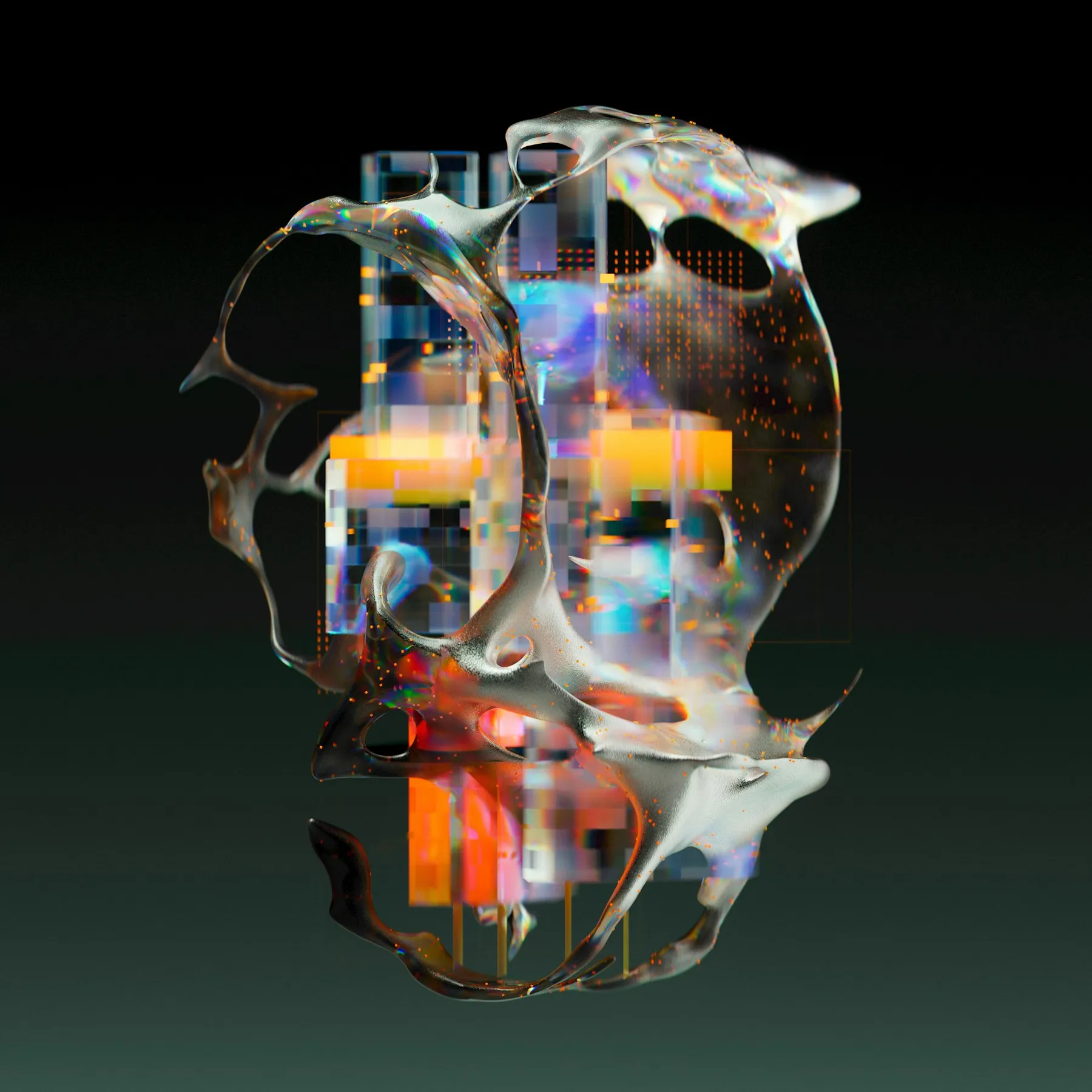 Abstract digital art with colorful geometric shapes